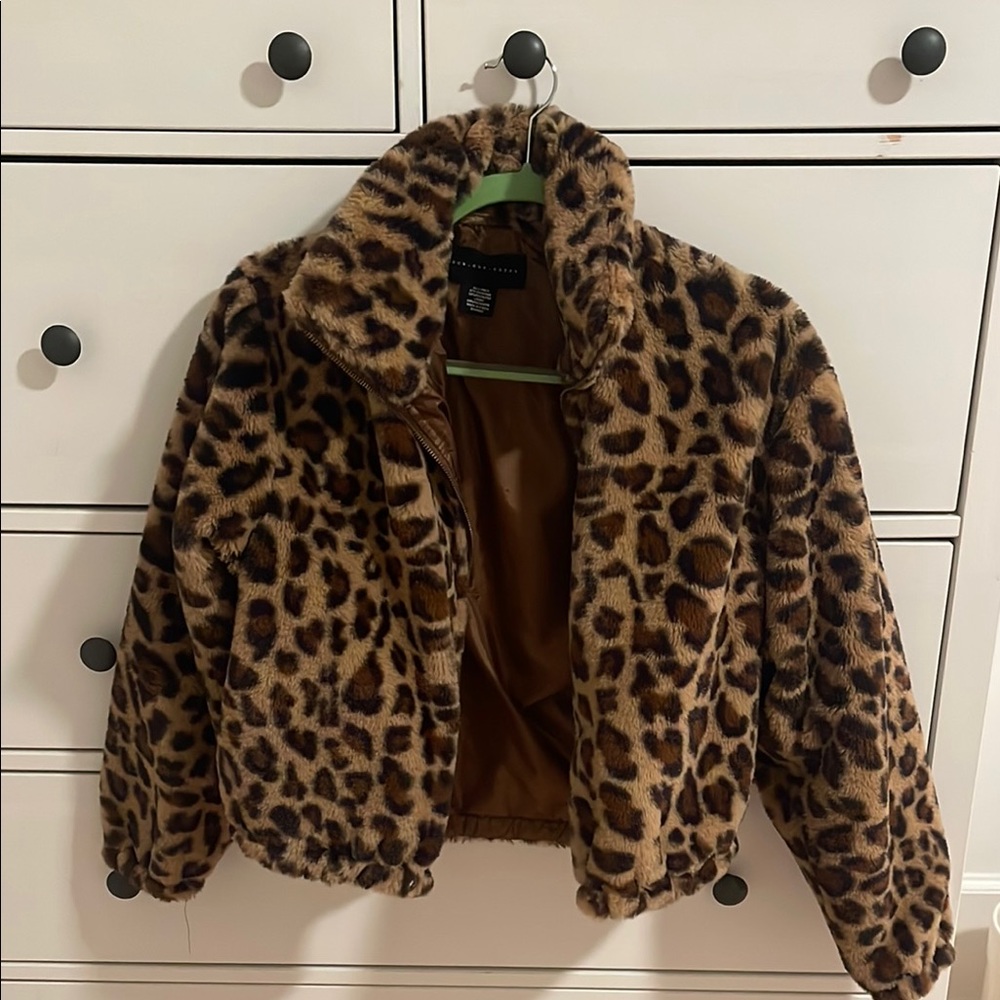 Leopard Print Faux Fur Jacket